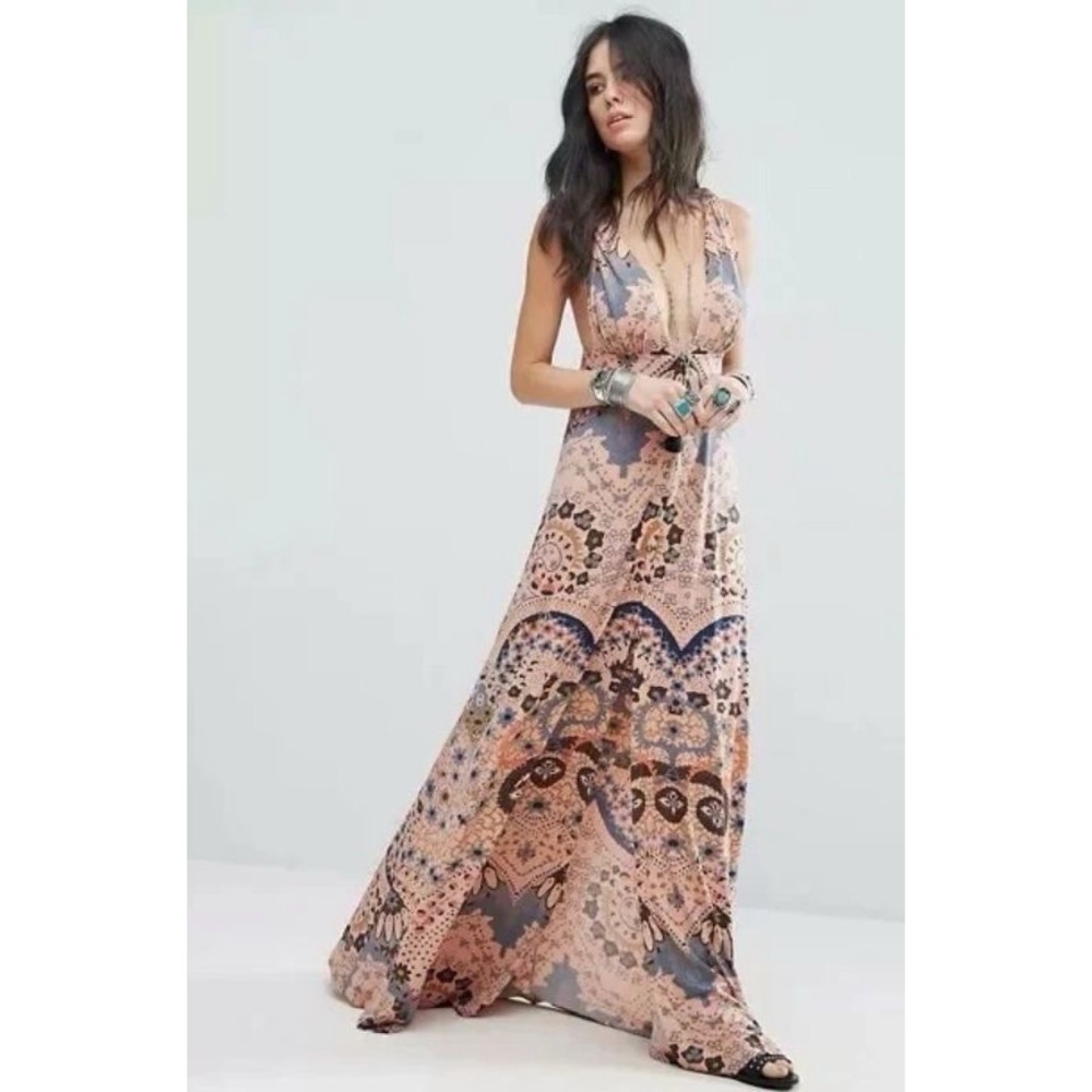 FREE PEOPLE Other Days Printed Slit Maxi Dress